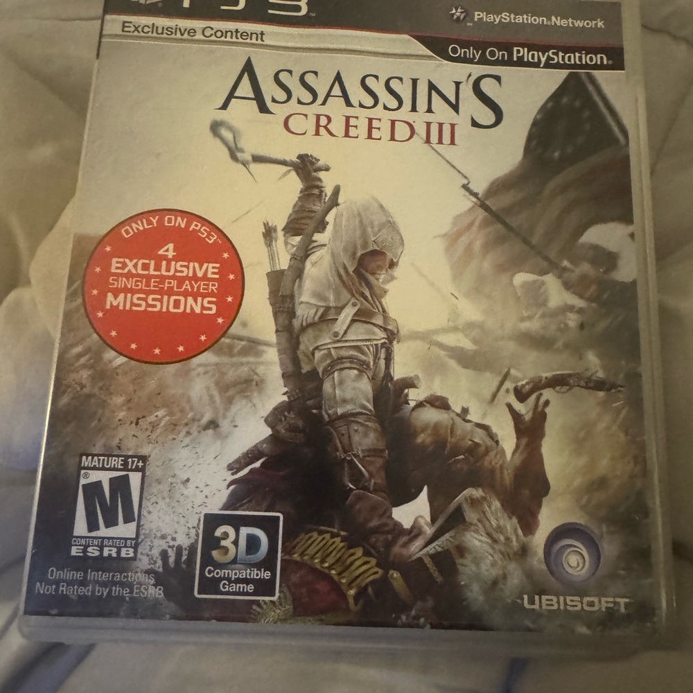 Sony Assassin's Creed III for PlayStation 3 - White and Red Cover
